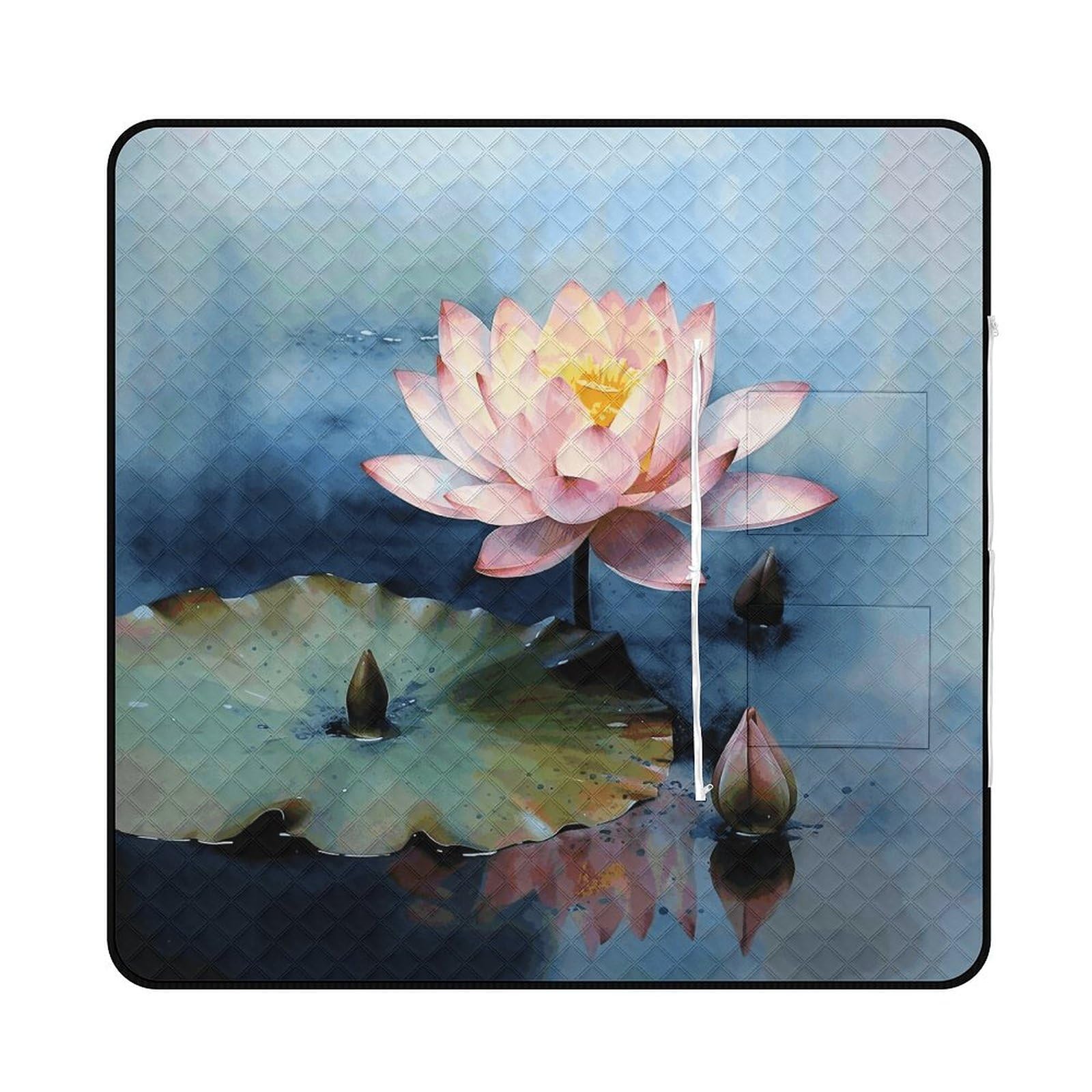 Tapis de pique-nique imprimé fleur de lotus pour éviter l'humidité du sol