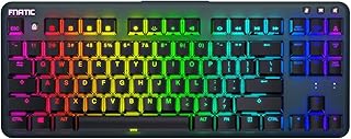 FNATIC miniSTREAK Speed - LED Backlit RGB Mechanical Gaming Keyboard - Speed Silver Switches - Small Compact Portable Tenkeyless Layout - Pro Esports Gaming Keyboard (US Layout, QWERTY)