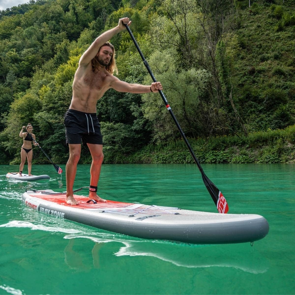JBAY.ZONE Comet J3, Tavola Stand Up Paddle Gonfiabile Allround, Doppio Strato di PVC Fusion, Pompa a Doppia Azione, Pagaia Regolabile e Borsa Incluse, Fino a 160kg, 350x81x15 cm, Rail Termosaldato RRT
