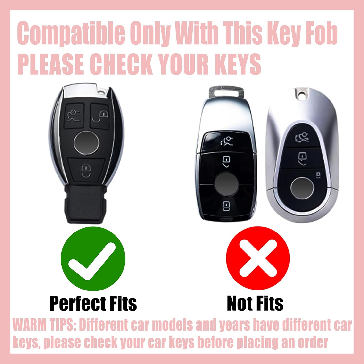 Cute Key Fob Cover with Rhinestone Bear Charm, Bling TPU Smart Key Case for Women, Compatible with Mercedes Benz C/C AMG, E/E AMG, R S G CL GLK ML Series (3-Button, Gold White) - Image 2