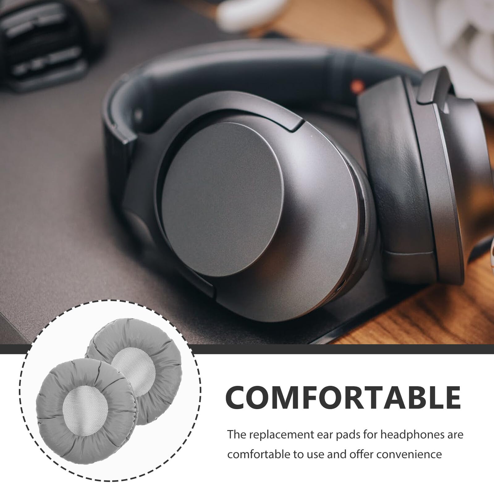 2 Pièces Coussinets de Rechange pour Casque Audio de Coussinets Écouteurs Confortables et Résistants Housses Oreille Compatibles pour Modèles WHXM et WH-CHN Faciles à Installer