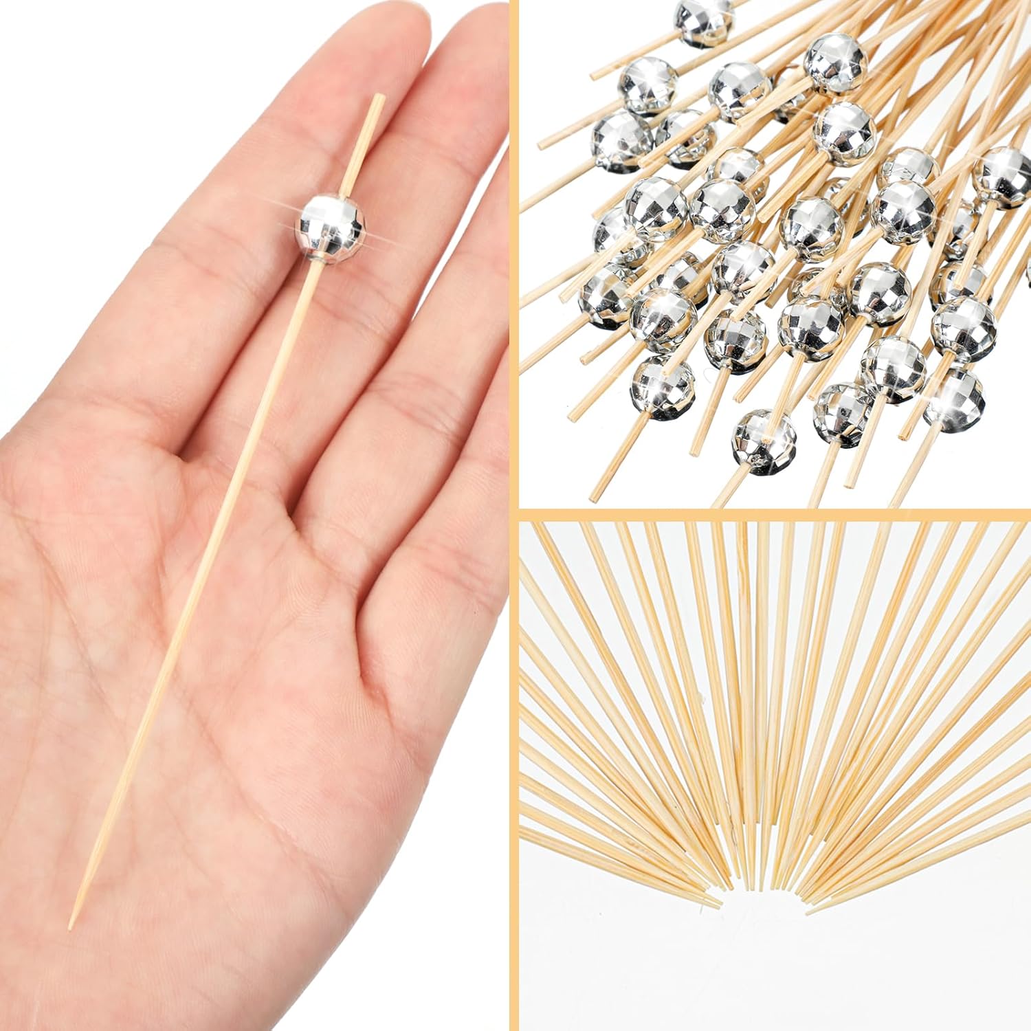 Disco Ball Cotail Pis, Fancy Bboo Appetizer Tootis