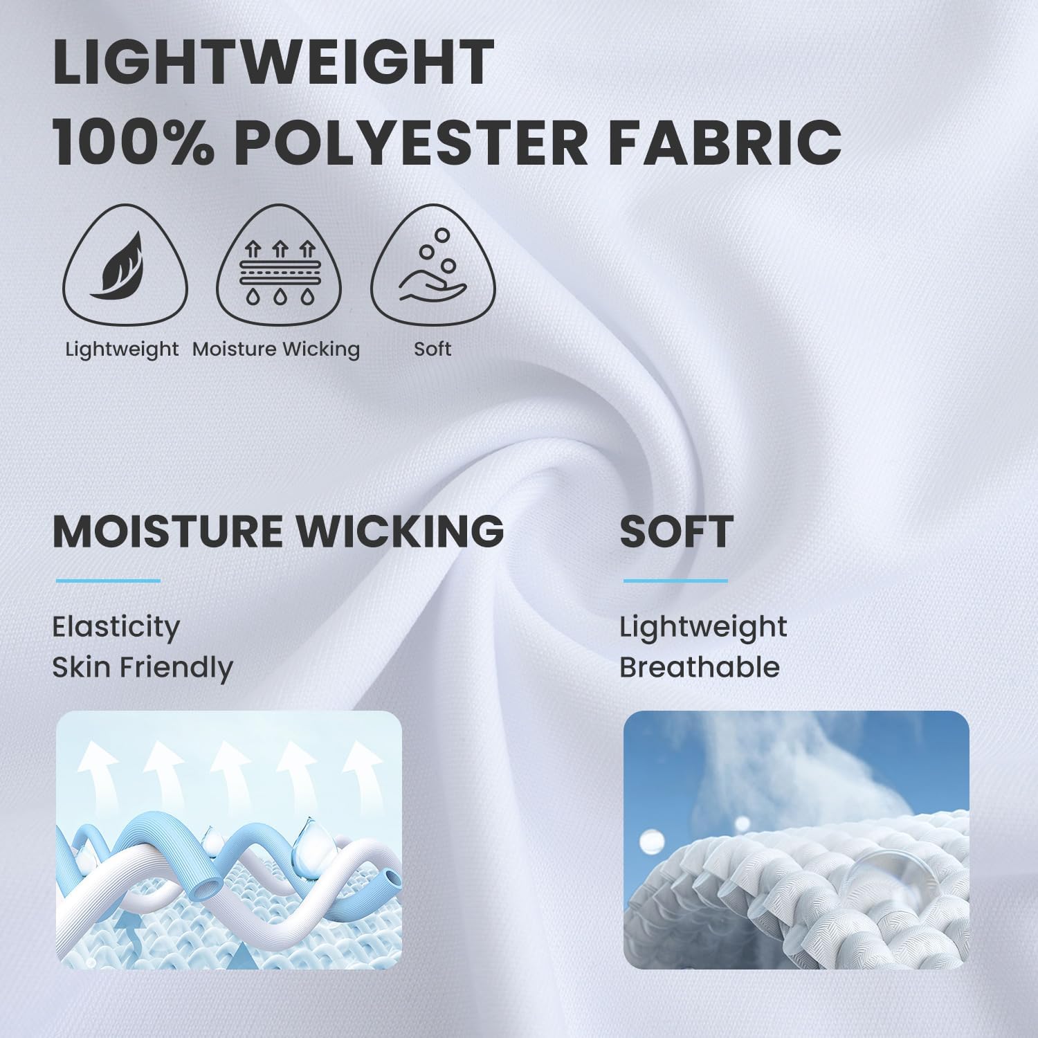 HOdo Big and Tall Mens T-Shirt Crewneck Tees Moisture Wicking 2XL-6XL - Image 3