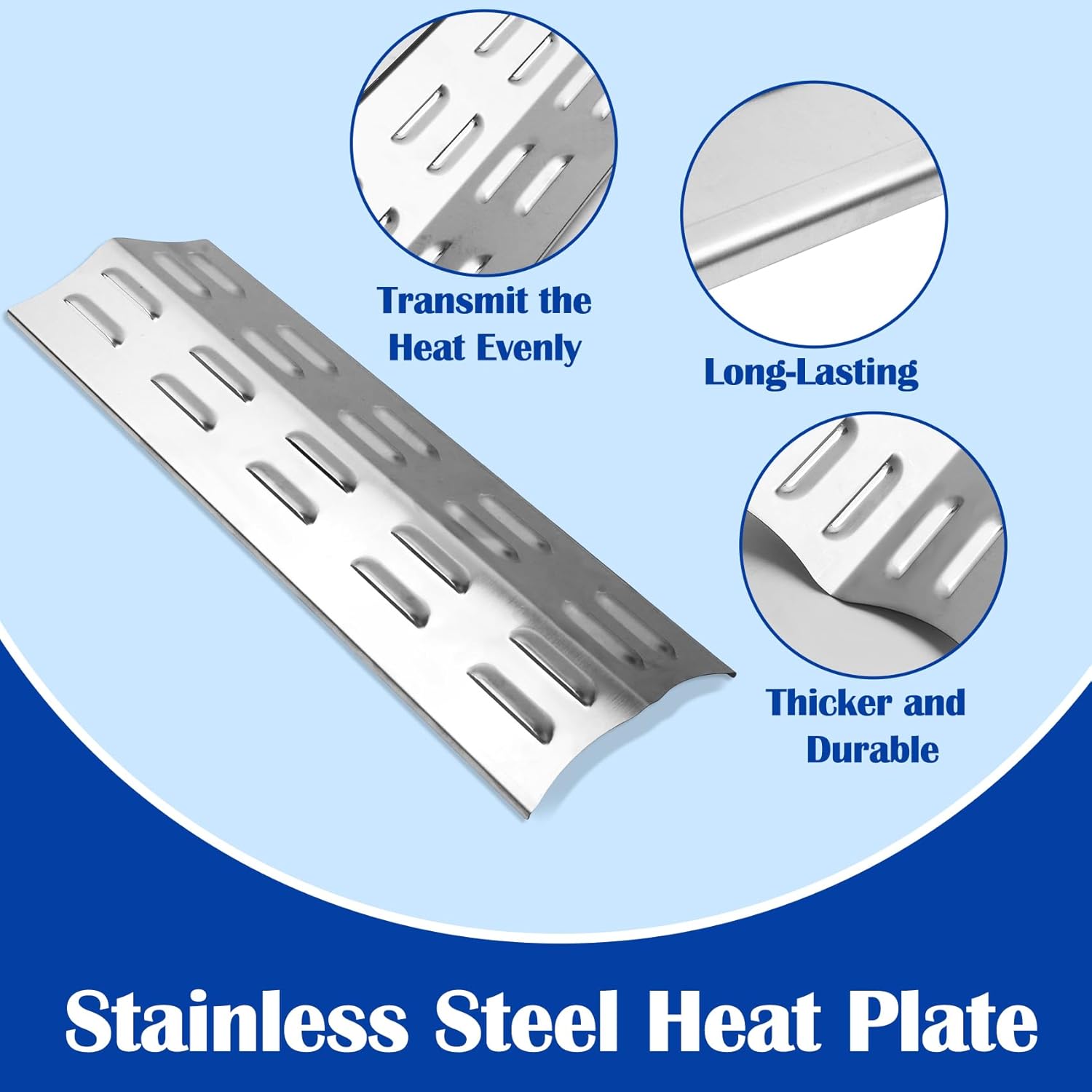 SafBbcue Heat Plate for Royal Gourmet GA5401T Grill Heat Tent Flavorizer Bar Burner Cover Flame Tamer for Royal Gourmet Grill Replacement Parts, 5pcs Stainless Steel