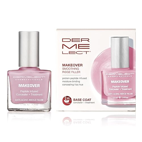 Dermelect Makeover Ridge Filler - Tratamiento para uñas galardonado, fortalece, hidrata, oculta imperfecciones, enriquecido con queratina y