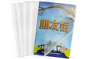 ONTYZZ 10 Pieces Crystal Clear Book Protection Covers Clear Plastic Book Jackets...