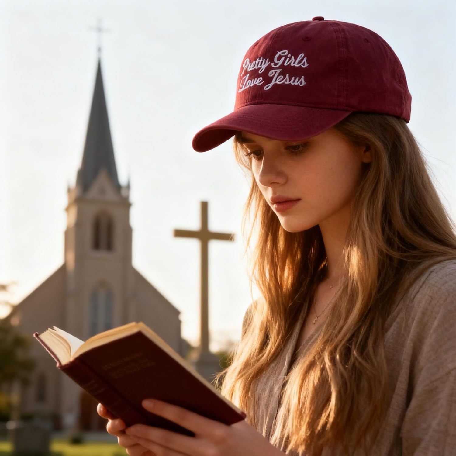 Faith Christian Patriotic Embroidered Baseball Cap, Vintage Cotton Dad Hat for Men Women, Birthday