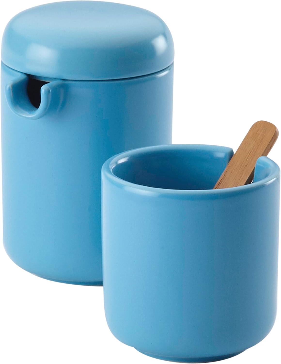 BonJour Ceramic Coffee and Tea Sugar and Creamer Set, Matte White, 2 Piece