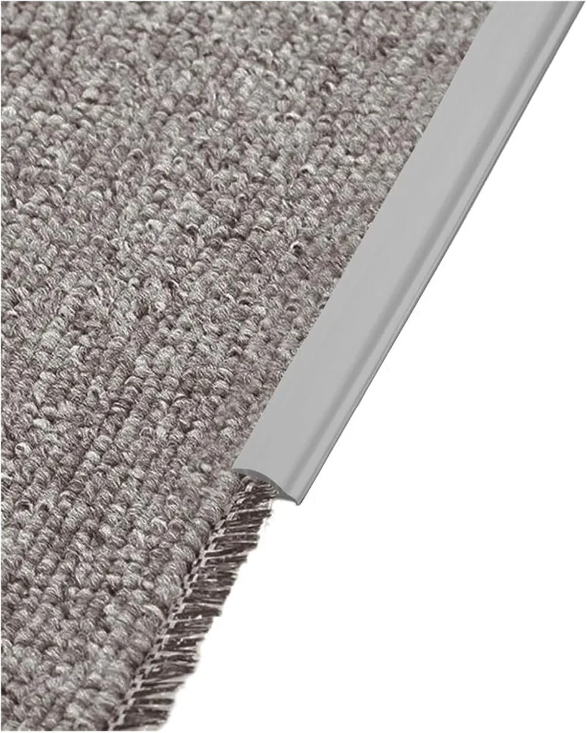 PVC Carpet Edge Trim Strip Self Adhesive Flexible Rug Protector Cuttable Wood Tile Laminate Transition Cover for Thick Rugs & Mats(Gray)