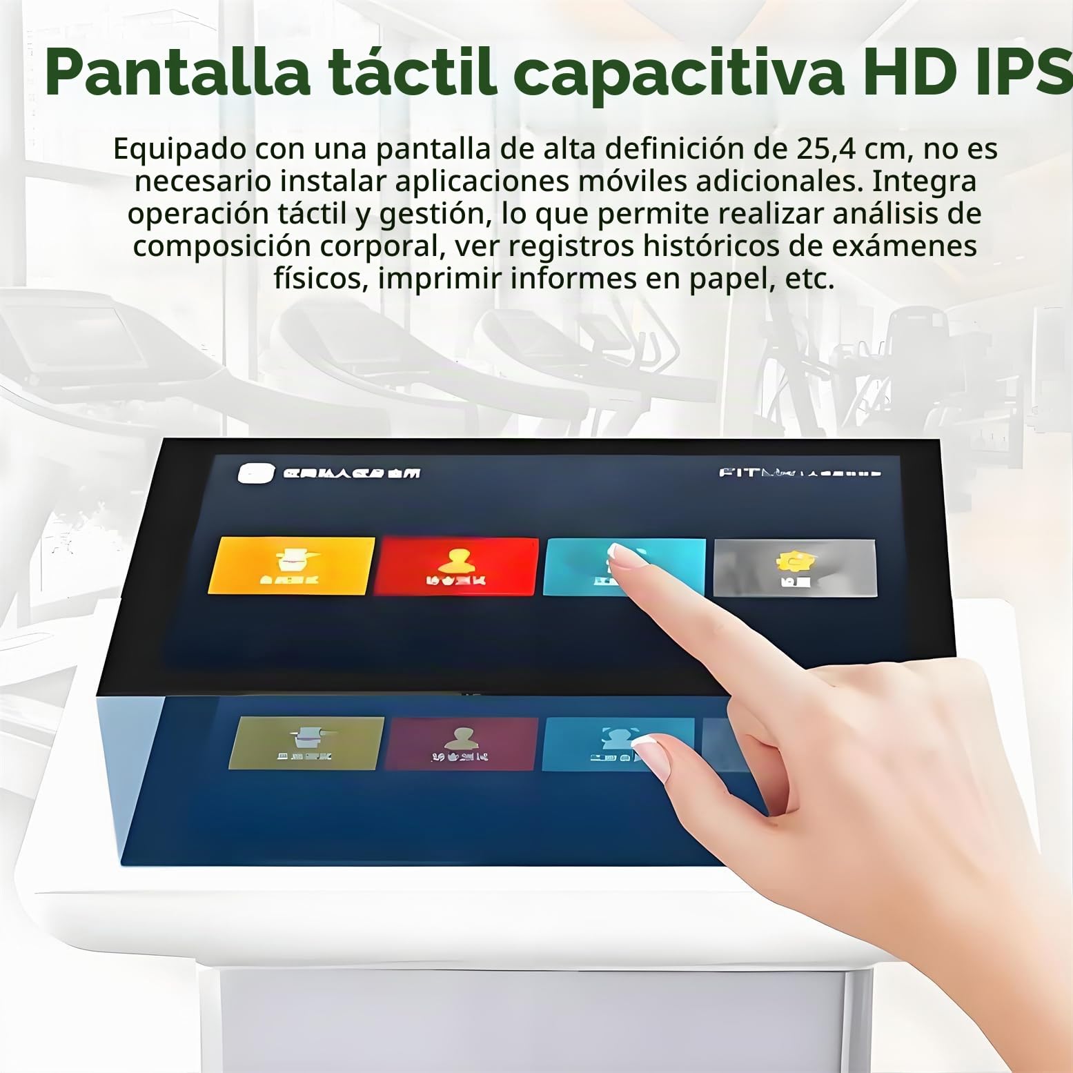 Máquina de análisis de bioimpedancia táctil HD de 10,1 pulgadas, prueba de altura ultrasónica, composición corporal, control de peso, analizador de grasa, salud Ma