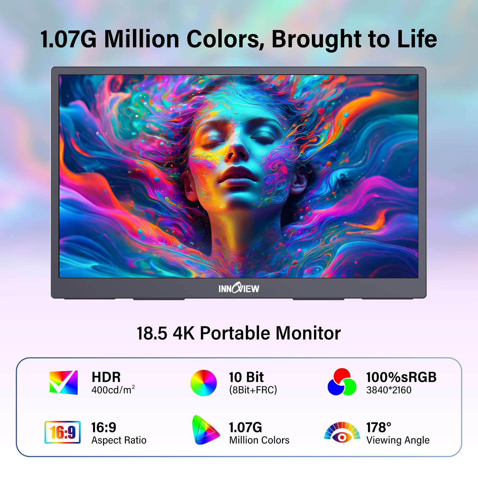 Amazon.co.jp: InnoView 4K ポータブルモニター 18.5インチ 3840x2160