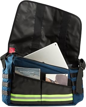 Manhattan Portage Trinity Messenger Bag with Adjustable Shoulder Strap Water Resistant Zippered Main Compartment 1000D Cordura and 3M Reflective strip