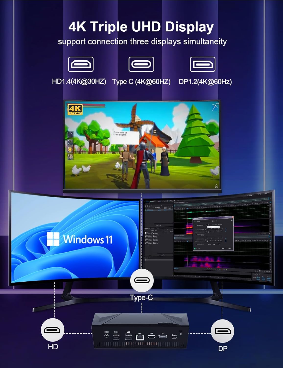 HYSTOU Mini Gaming PC i9 11900H Windows 11 Pro, 64GB DDR4 1TB NVMe SSD 2TB SDD Mini Desktop PC Gamer, Dual Band Wi-Fi Barebones PC, Wifi6/BT5.2 Office PC, 4k Display Type C Mini PC, Linux Mini PC 3 71rtBoFNDbL. AC SL1500