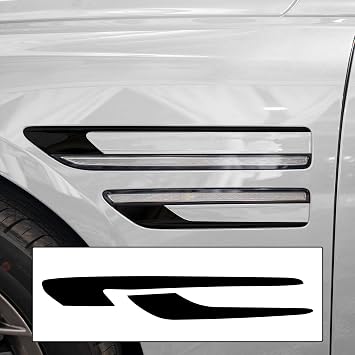 BOGAR TECH DESIGNS for Genesis G80 2021-2026 Side Fender Vent Chrome Delete Precut Vinyl Trim Overlay, Gloss Black Blackout Look