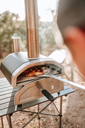 Miniatura 7 de ooni Pala Giratoria para Pizza - Pala para Pizza Perforada de Aluminio de 7 Pulgadas, Volteador de Pizza de Metal Ligero con Mango Largo,