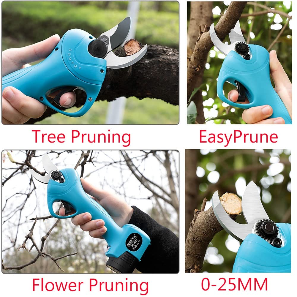 Forbici da potatura, cesoie elettriche Professionali Diametro di Taglio da 0,98 Pollici cesoie da potatura elettriche Forbici da Giardino con batterie di ricamb