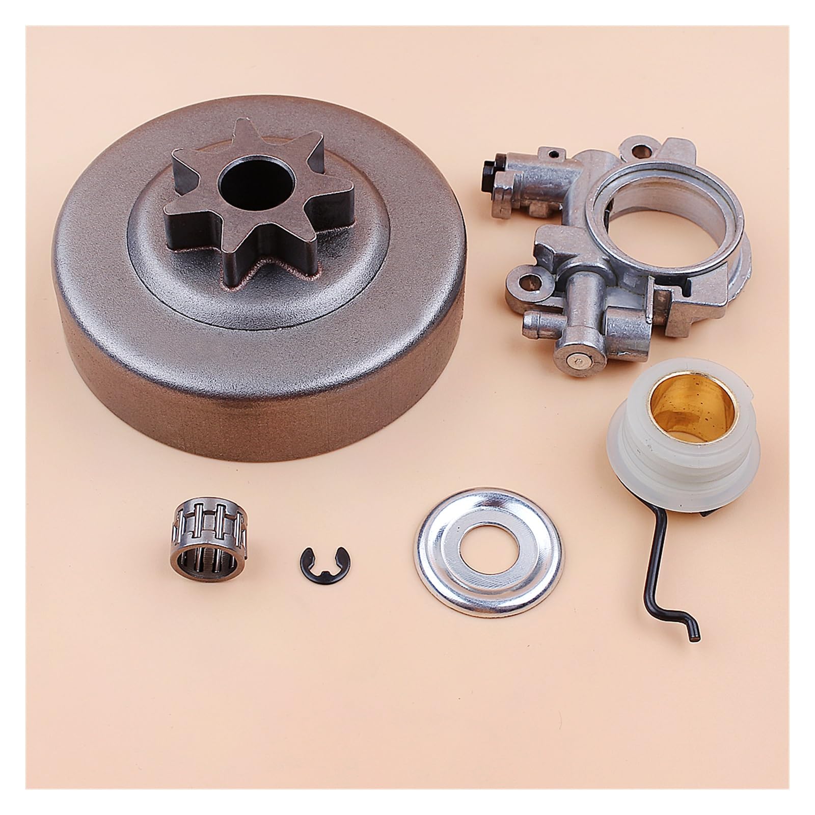 Kit de engranaje de tornillo sin fin de bomba de aceite de cojinete de tambor de embrague de 3/8 "7T for Stihl 029 039 MS290 MS310 MS390 MS311 MS391, piezas de motosierra, herramientas de jardín