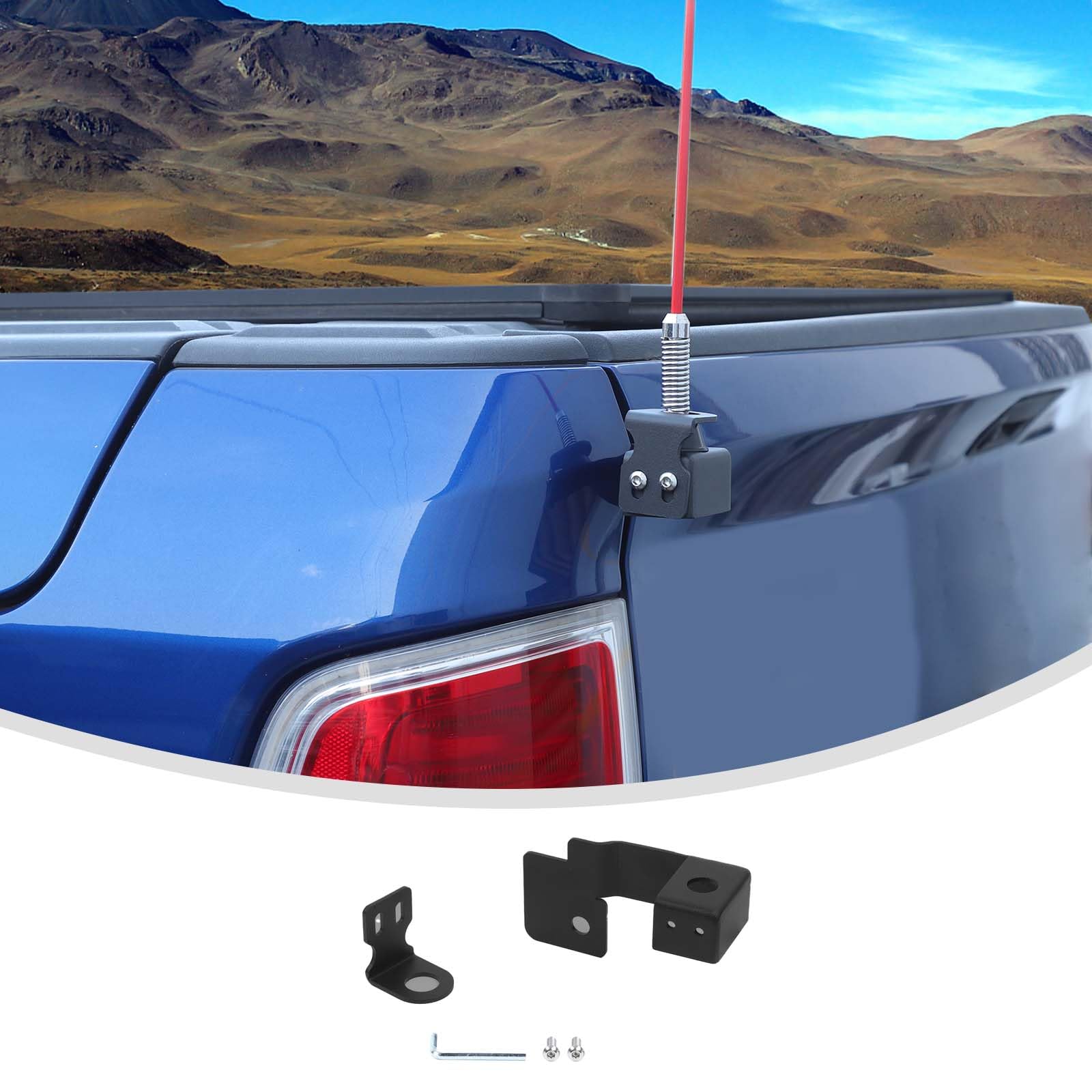 Linskip Heavy Duty CB Antenna Mast Mount Compatible with 2011-2017 Dodge RAM, Tailgate CB & Whip Bracket for RAM Exterior Accessories(Driver Side)