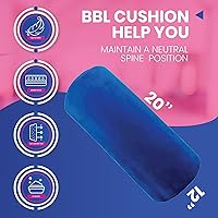 Vista 4 de Almohada de apoyo lumbar para silla de oficina, soporte de espalda desmontable para silla de oficina, almohada lumbar, almohada de apoyo Azul