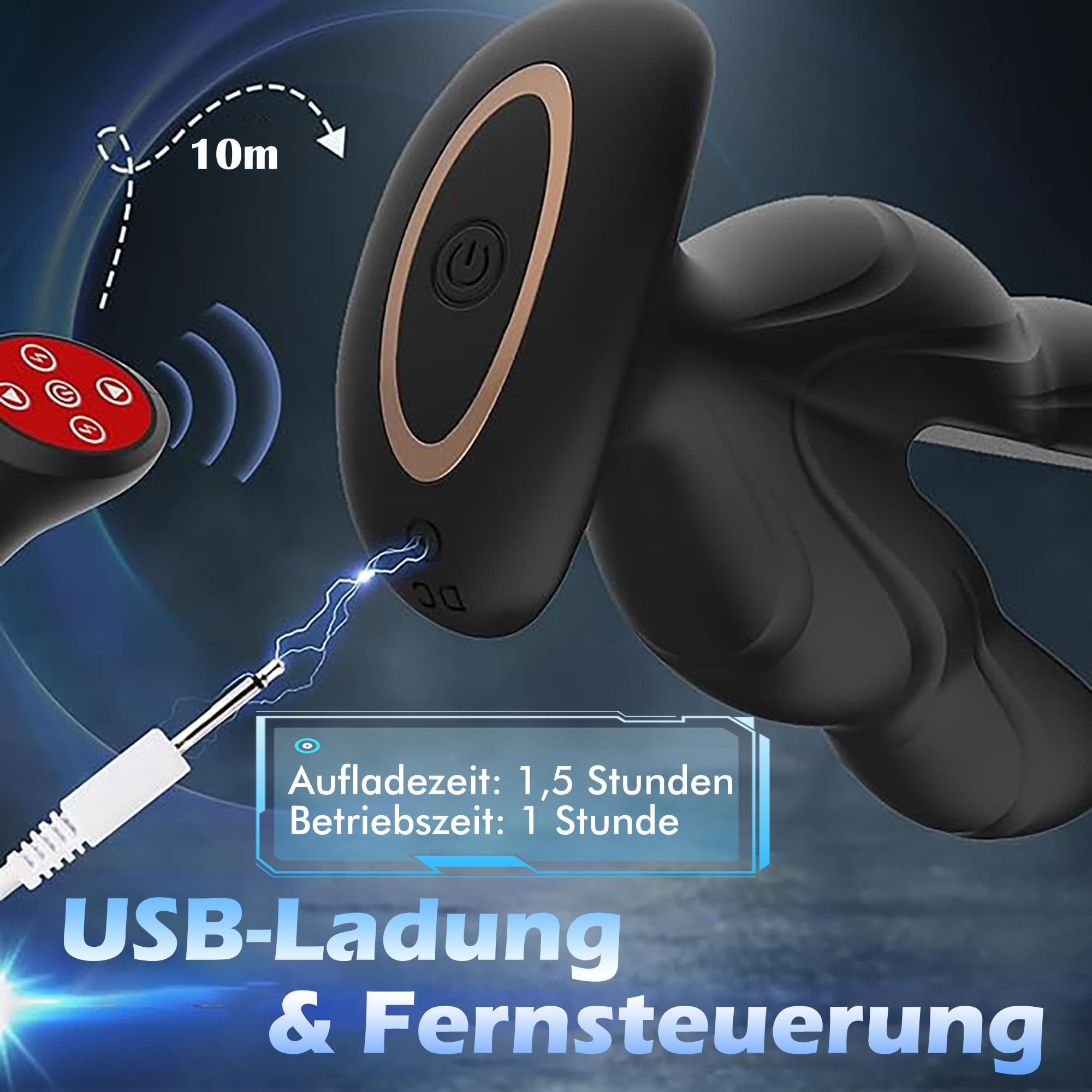 Leyuto Vibrador anal para hombre electroestimulación, tapón anal para mujeres, estimulador de próstata con 8 modos de vibración y 8 modos de descarga eléctrica, vibrador anal Buttplug Sexo Juguetes