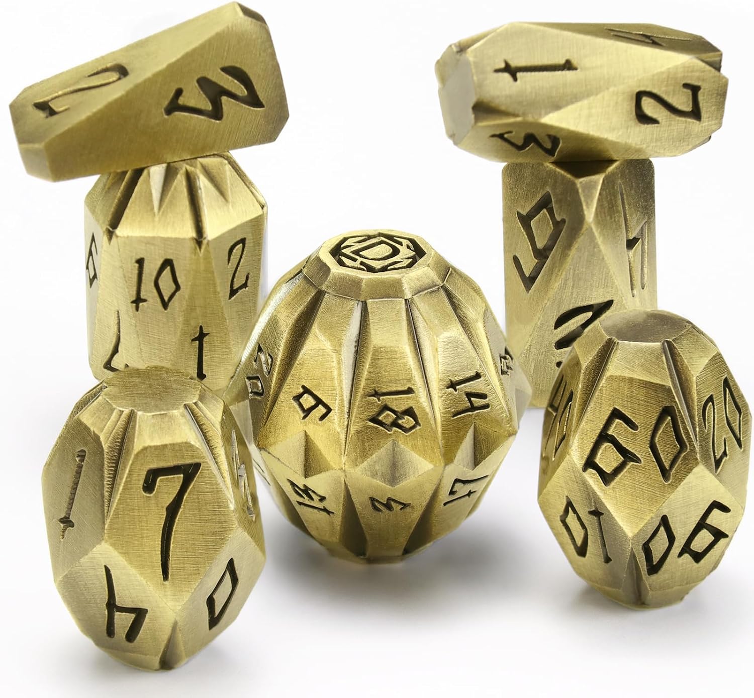 Bronze Stonehenge DND Dice Set & Bat Dice Set — for D and D TTRPGS Dice Set