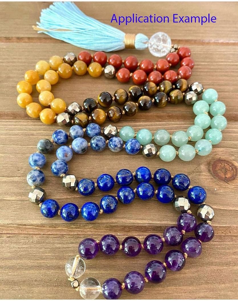 45pcs Adabele Natural Multiple Gemstone Amethyst Lapis Lazuli Sodalite Aventurine Tiger Eye Yellow Jade Red Jasper 8mm (0.31 inch) Round Chakra Stone Beads GF35pcs-8