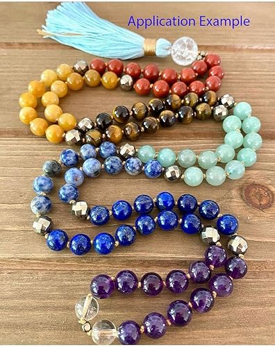 Miniatura 5 de 1 hebra Adabele natural de piedras preciosas múltiples amatista, lapislázuli, sodalita, aventurina, ojo de tigre, jaspe rojo jade amarillo, 0.315 in