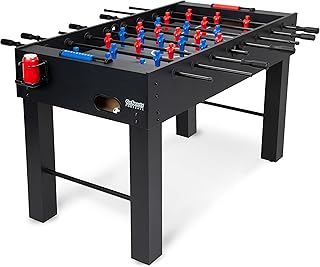 GoSports 54 Inch Full Size Foosball Table - Includes 4 Balls and 2 Cup Holders â€“ Black, Oak, or White
