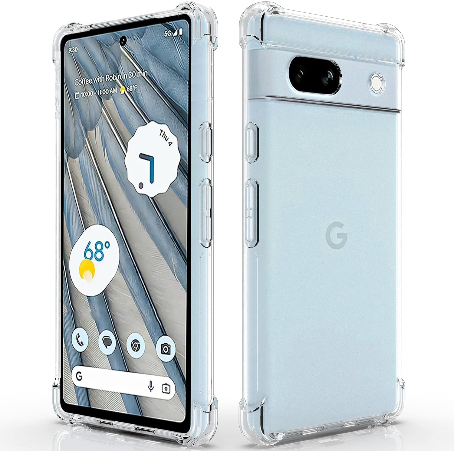 for Google Pixel 7a Case Clear, [Anti-Yellowing] Clear Case, Bumper Hard Back Phone Case Cover, Anti-Scratch Clear Case for Google Pixel 7a 6.1-Inch (2023)