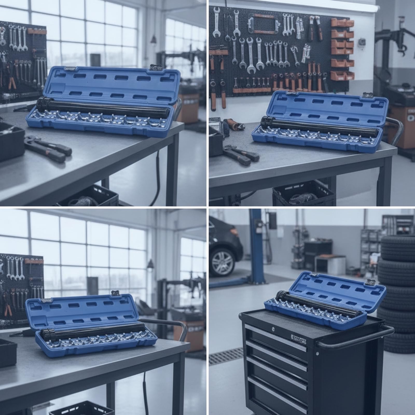 Chiave Sterzo Set Chiave Sterzo Strumento Snodo Interno Chiave Bussola Adattatori Manico Lungo con Custodia Organizzata per Sostituzione Tiranti Interni Officina Garage