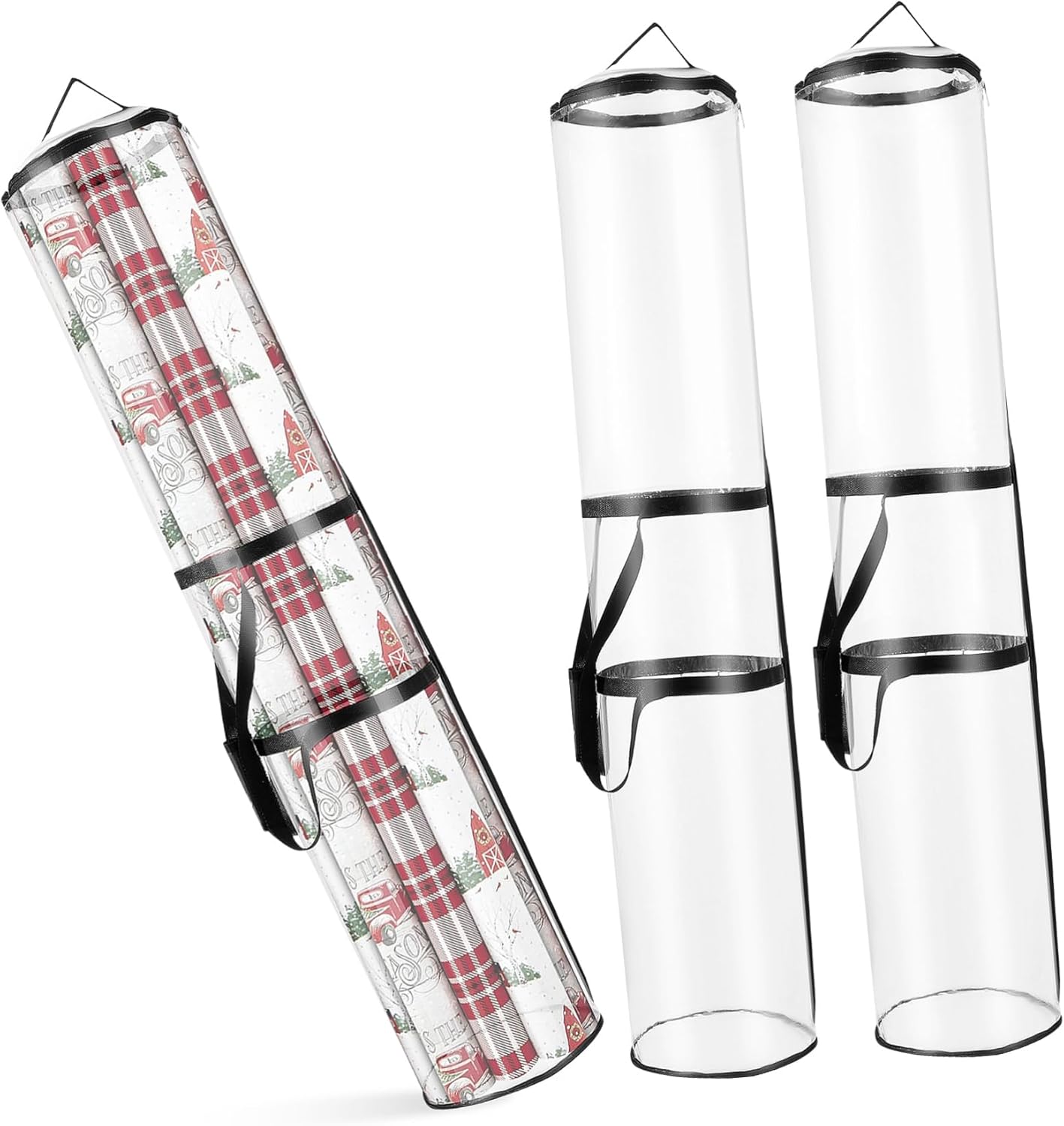 Lurrose 2pcs Wrapping Paper Storage Bags Roll Holder for Easy Organization and Protection for Wrapping and Holiday Storage