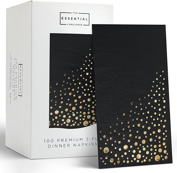Stylish 100 Disposable White Paper Dinner Napkins for Bridal Shower or Wedding - 7.5 x 4.25 Inch Serviettes for Parties 
