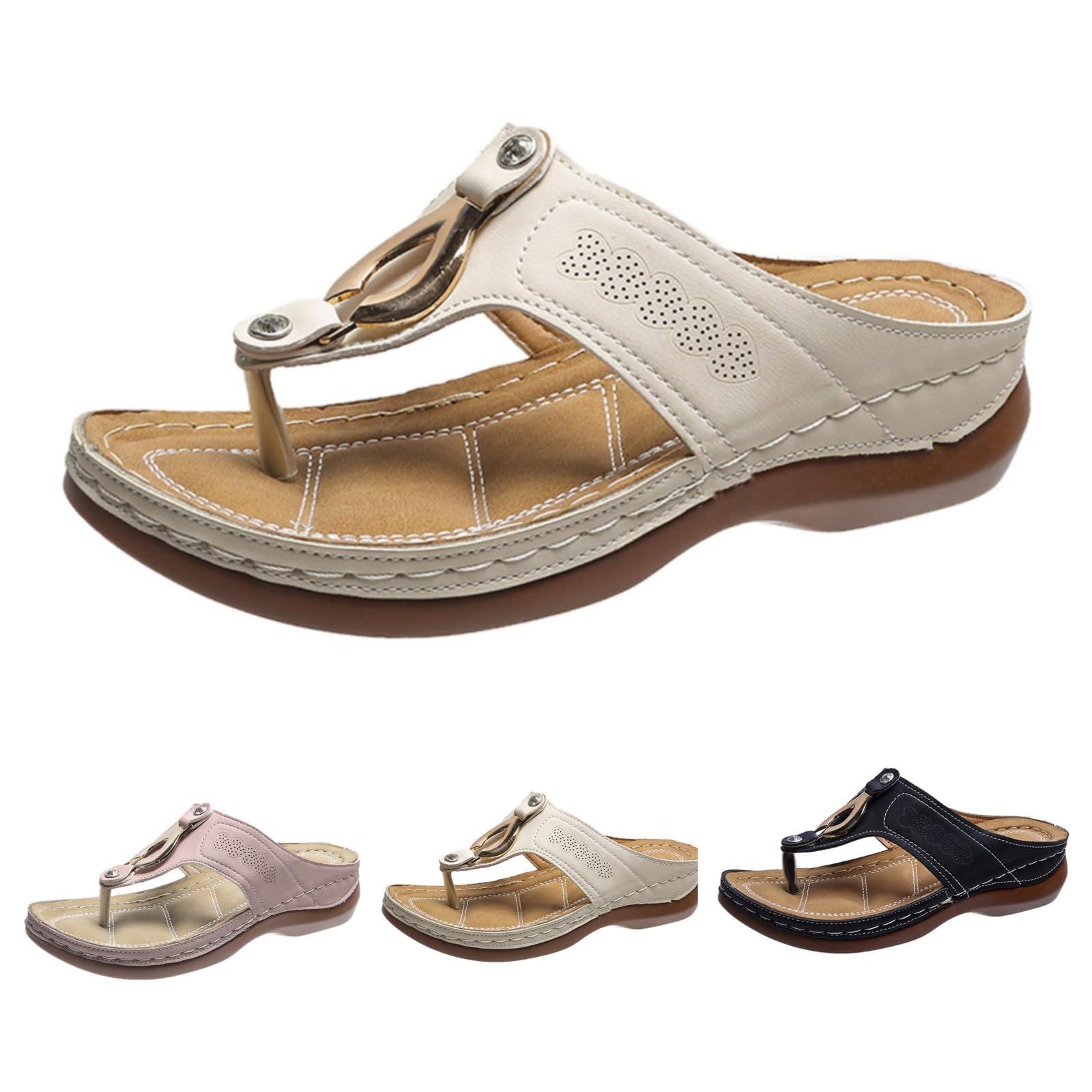 Orthopedic Sandals with Arch Support Flip Flops for Women Wedge Summer Arch Support Flip Flops Womens Dressy Summer Arch Support Flip Flops