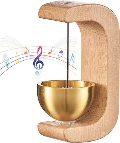 Miniatura 13 de Shopkeepers Campana para apertura de puerta, timbre magnético de madera con campana de latón, timbre de puerta para entrada, pared, tienda, armario,