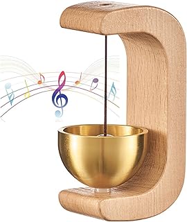 Shopkeepers Bell for Door Opening Magnetic Wood Doorbell with Brass Bell Door Chime for Entrance, Wall, Store, Wardrobe, Fridge