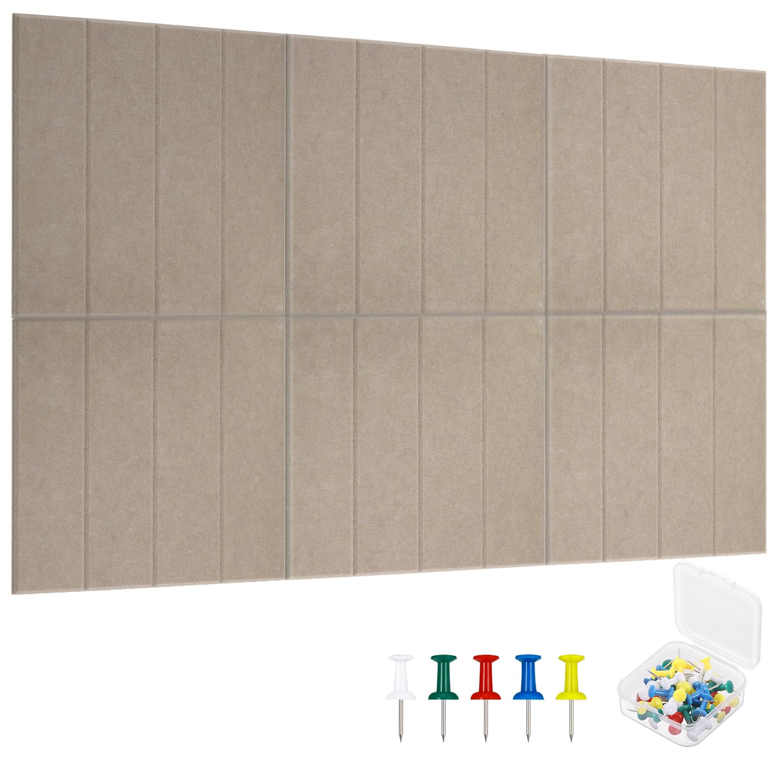 JIANTA Alternatywna duża tablica korkowa, 6 szt., 30 x 30 cm, filcowe płytki ścienne z kolorowymi pinezkami, samoprzylepna tablica ogłoszeń do zdjęć, notatek, dekoracji wnętrz biurowych