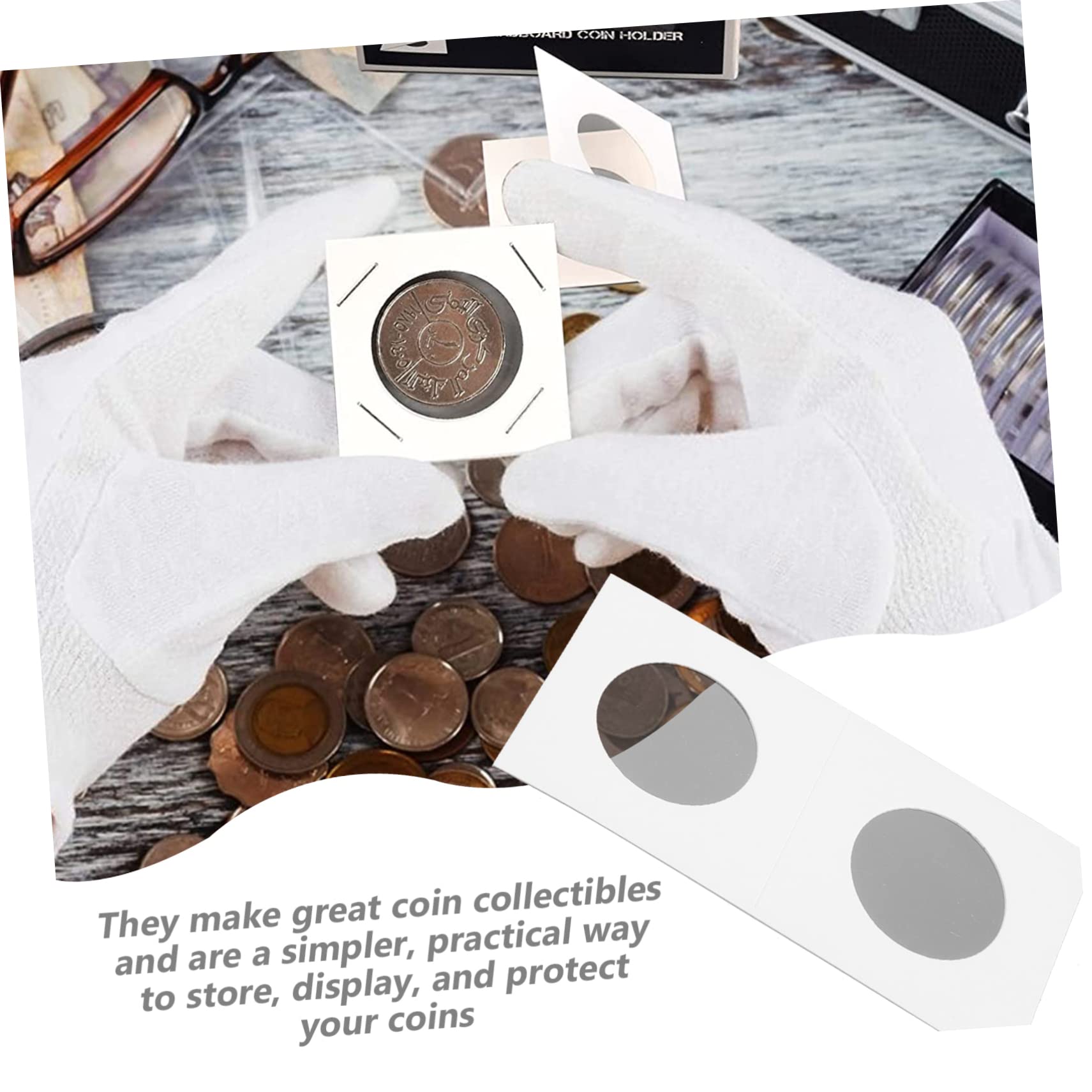 DOITOOL Portamonedas de Papel Surtido para Coleccionistas, 8 Tamaños Variados (50 Piezas Cada Uno), Organizador de Monedas y Contenedor de Cartón para Almacenamiento y Colección de Monedas