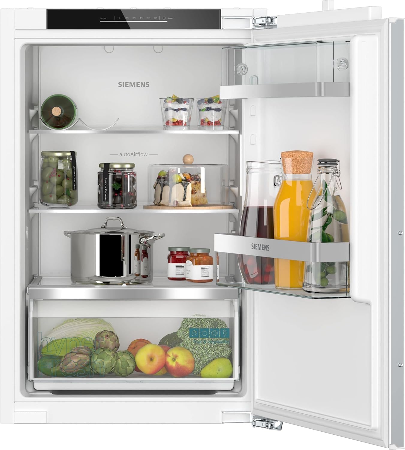 Siemens KI21RADD1 Einbau-Kühlschrank iQ500, Made in Germany, integrierbarer Kühlautomat ohne Gefrierfach 87,4x56 cm, 136L Kühlen, hyperFresh Box, LED-Beleuchtung, superCooling, autoAirflow