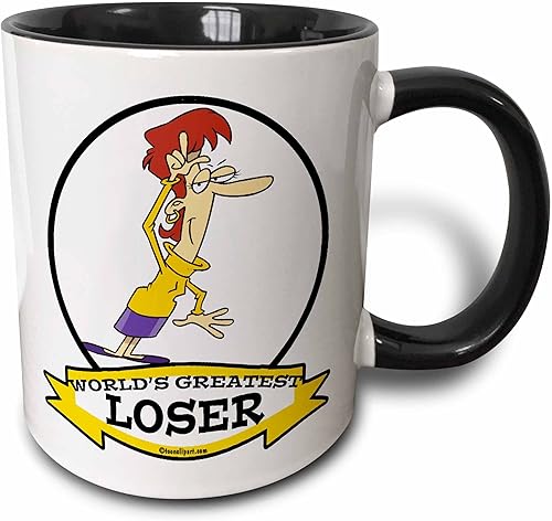 Miniatura 1 de 3dRose Funny Worlds Greatest Loser Lady - Taza de dos tonos, 11 onzas, negroblanco