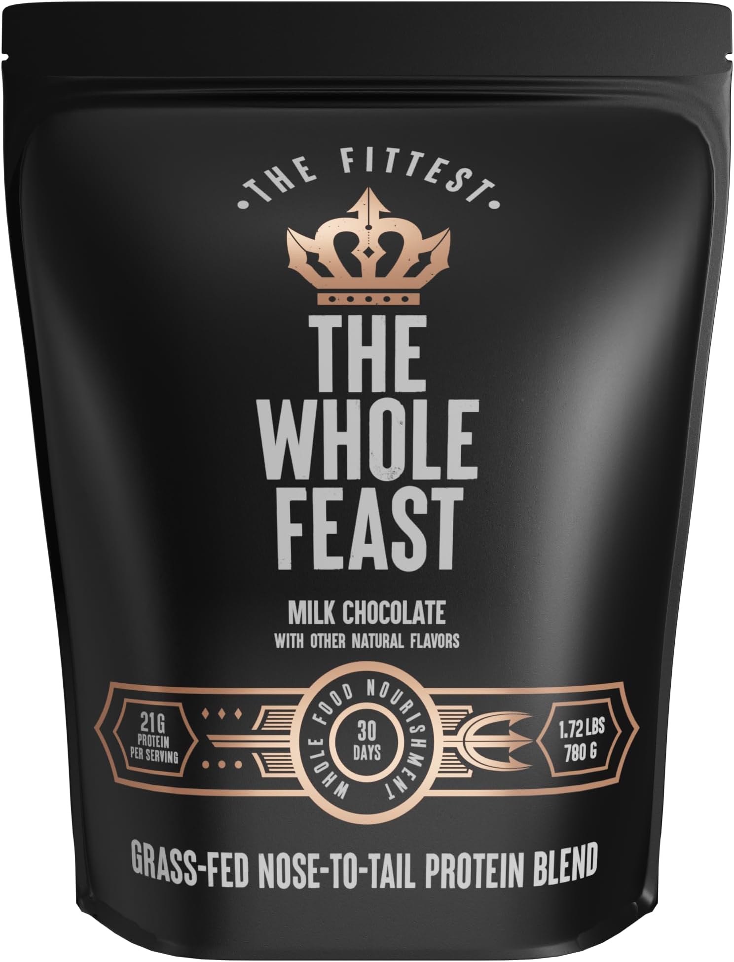 Whole Feast Carnivore Protein Powder/Delicious Cocoa Chocolate — Nose-to-Tail Organ Blend (Liver, Colostrum, Whole Bone, Heart) “Strength Makes All Other Values Possible” |