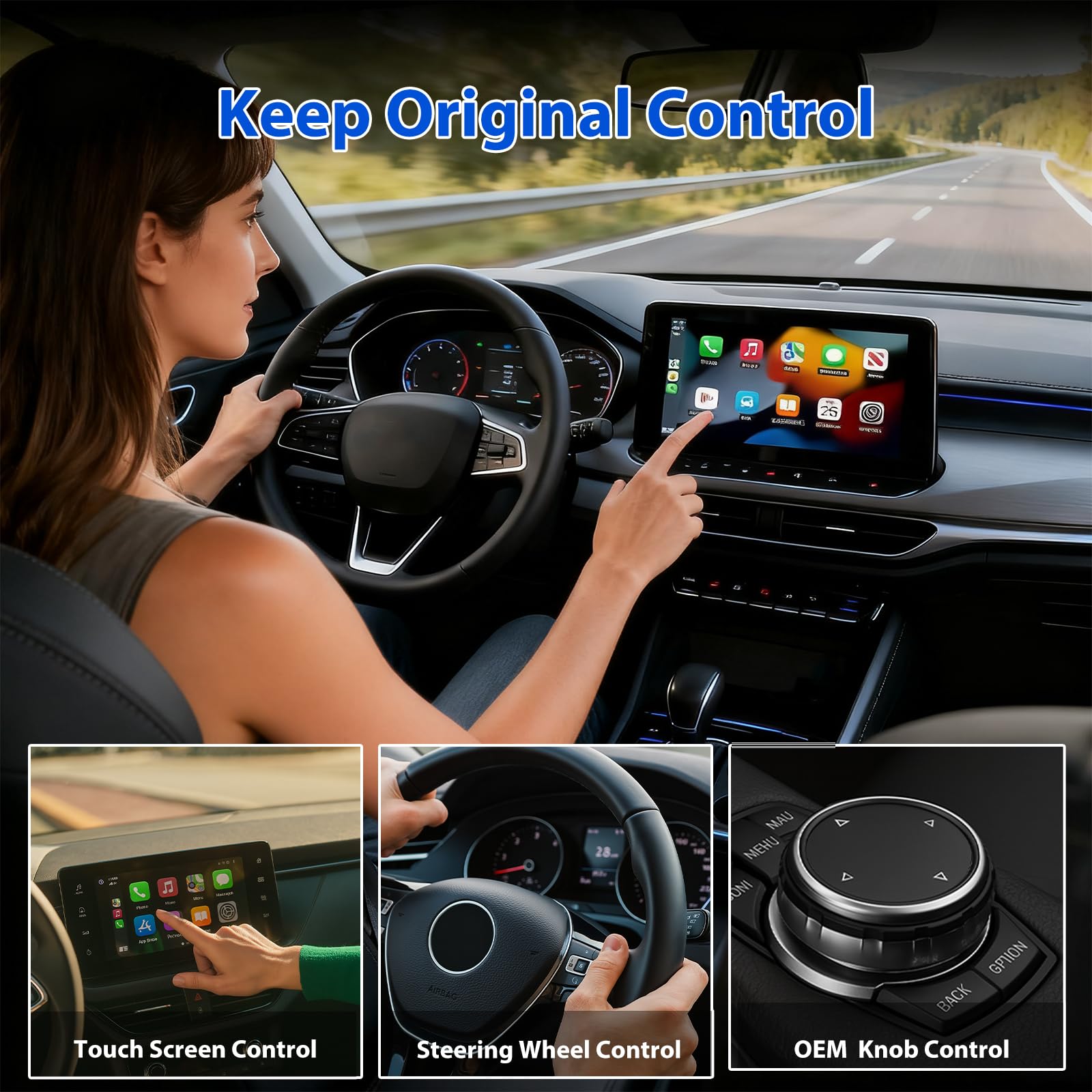 CarPlay & Android - Adattatore per auto wireless 2 in 1 USB-C/USB-A, connessione automatica rapida, convertitore plug & play per veicoli con CarPlay/Android Auto dal 2016 in poi