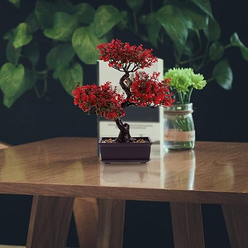 Miniatura 4 de Cabilock Plantas de bonsái artificiales para interiores, plantas falsas en maceta, adorno de escritorio para decoración de hogar, oficina, cocina,