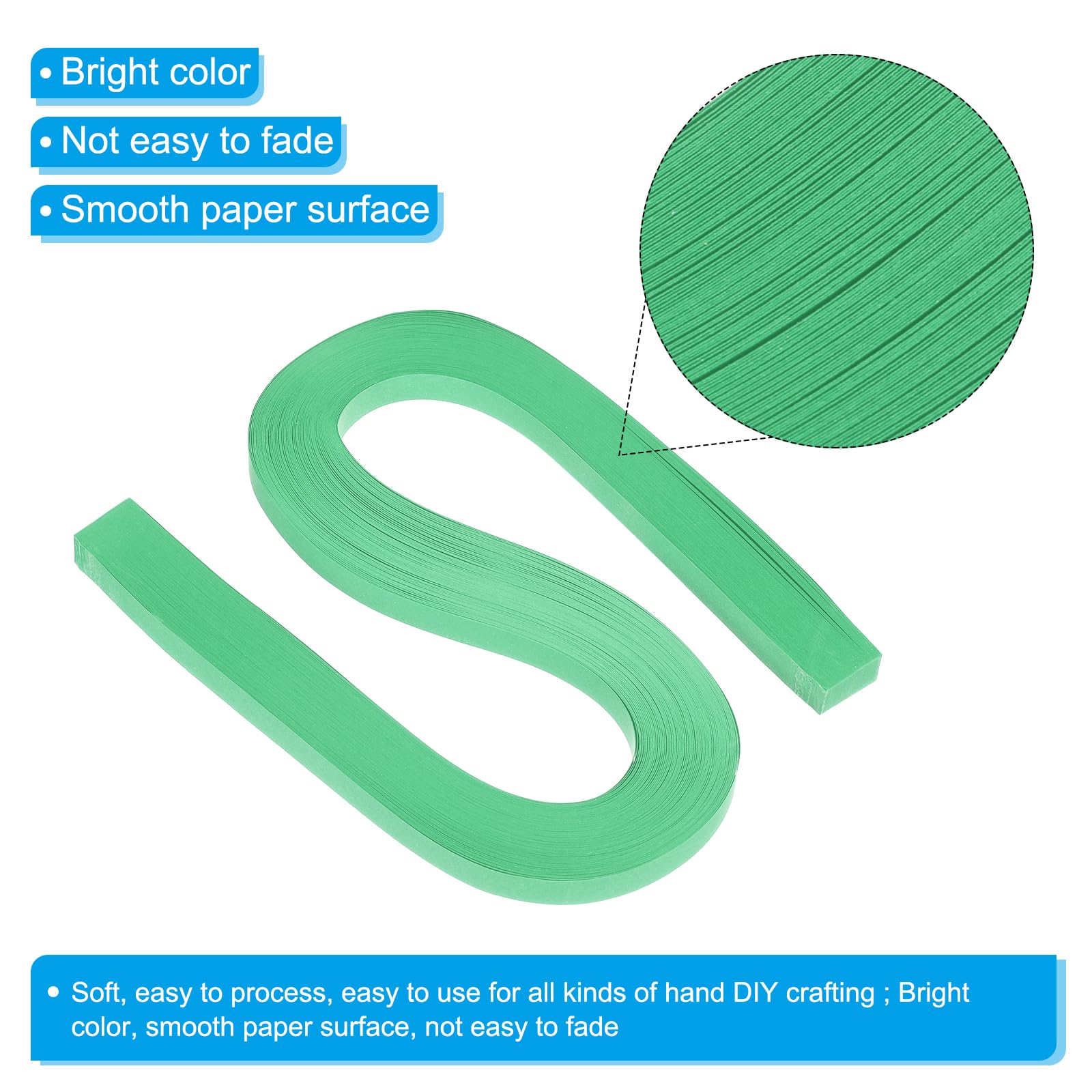PATIKIL 240pcs Quilling Strips Paper 10mm(3/8") 54cm Origami Paper Quilling Strip for Art DIY Hand Craft Christmas Forest Green - Image 3