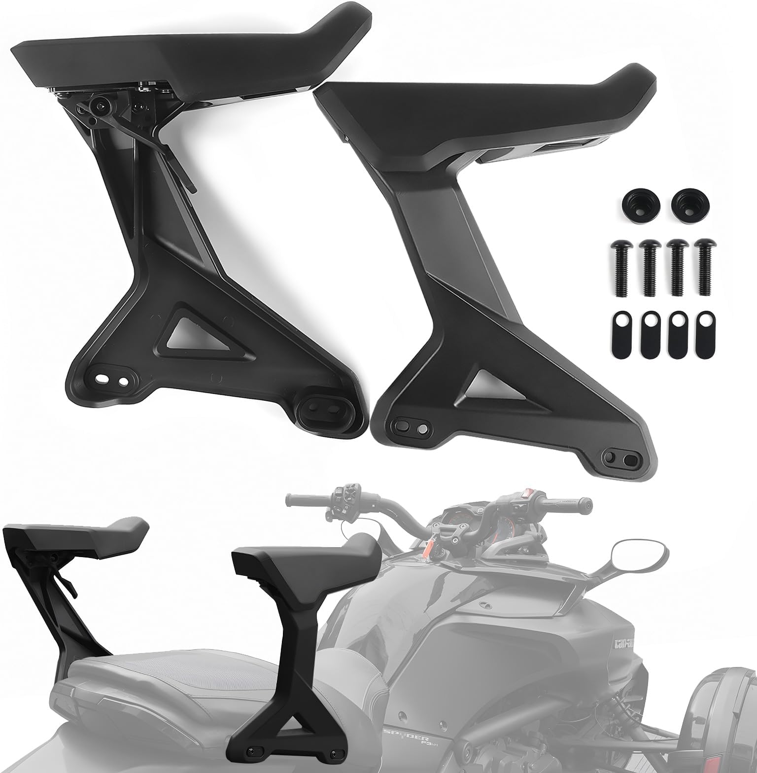 LUXEMOTO Passenger Armrests for CanAm Spyder F3, Rear