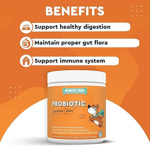 Miniatura 4 de WONDER PAWS Probiotic Superhero Chews Plus Heart + Vitality Chews - Para la salud intestinal del perro, la digestión, el apoyo inmunológico, la