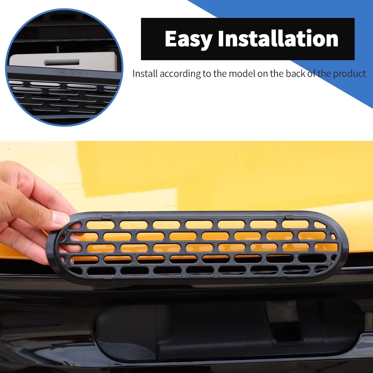 Voodonala for Ford Bronco 2021-2024 Front Grille Inserts Grills Mesh Decoration Cover Trim Cover Compatible With Ford Bronco 2&4Doors 2021-2024 (ABS,6Pcs/set,Matte Black)