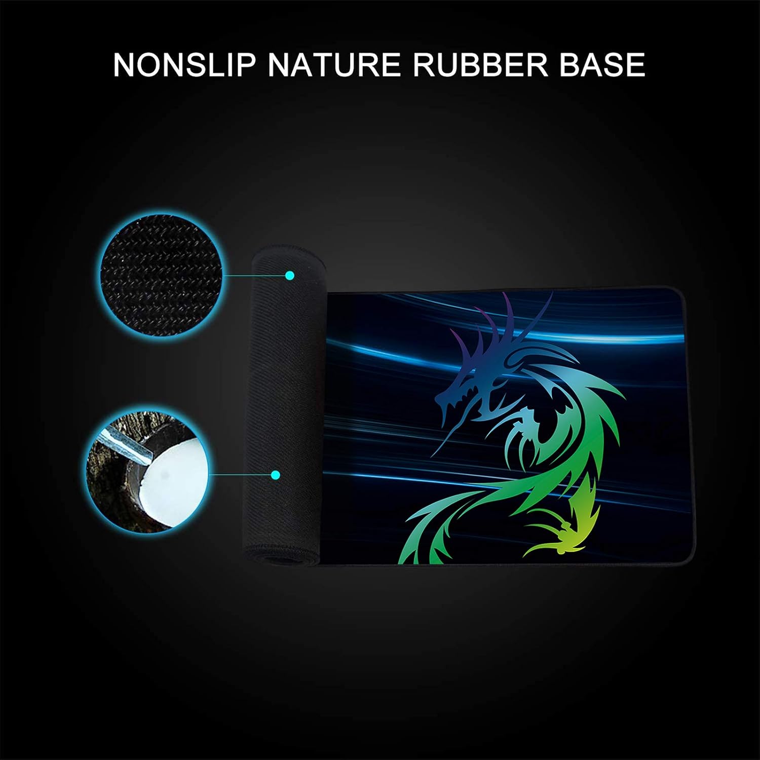NJHX Gaming Mouse Pad Large XXL Thick Extended Mouse Mat Non-Slip Full Desk Pad with Waterproof Nonslip Surface, Anti-Fray Stitched Edges for Keyboard, PC - (35.4×15.8×0.16in)