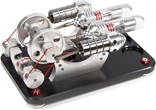Miniatura 2 de Motor Stirling de aire caliente, modelo educativo, generador de energía eléctrica, kit de luces LED, kit de motor Stirling para adultos, juguete