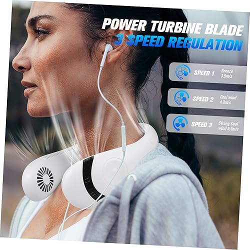 Miniatura 6 de Holibanna Ventilador de cuello plegable, mini ventilador portátil de aire acondicionado de aire acondicionado de cuello portátil Ventilador portátil