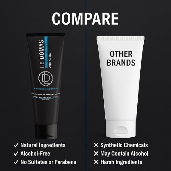 Botanical Face Wash with Ginger, Walnut, Aloe Vera & Charcoal Hydrating Facial Cleanser for Men & Women Sulfate Free, Gentle Skin Care Products & Face Wash for All Skin Types, 4 fl oz